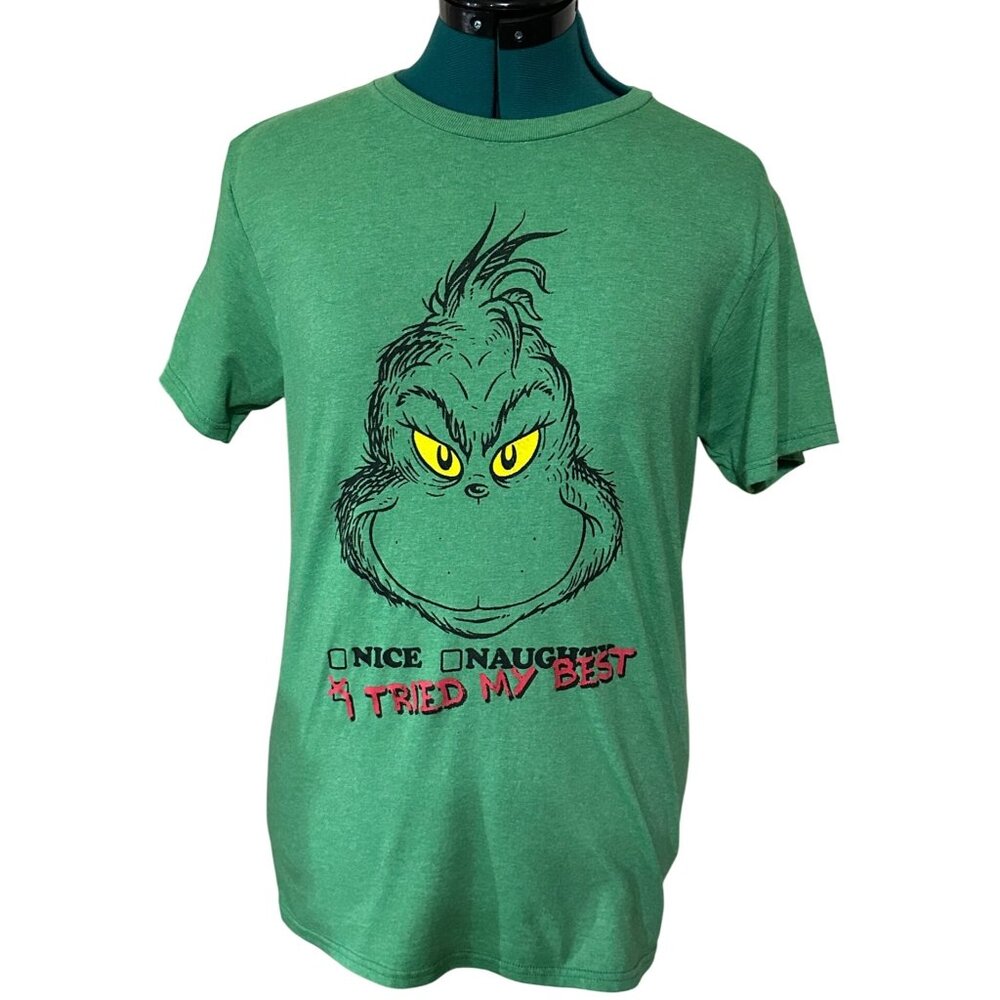 Men's Dr. Suess Enterprises Christmas Holiday Tee Cotton Polyester Blend Size M